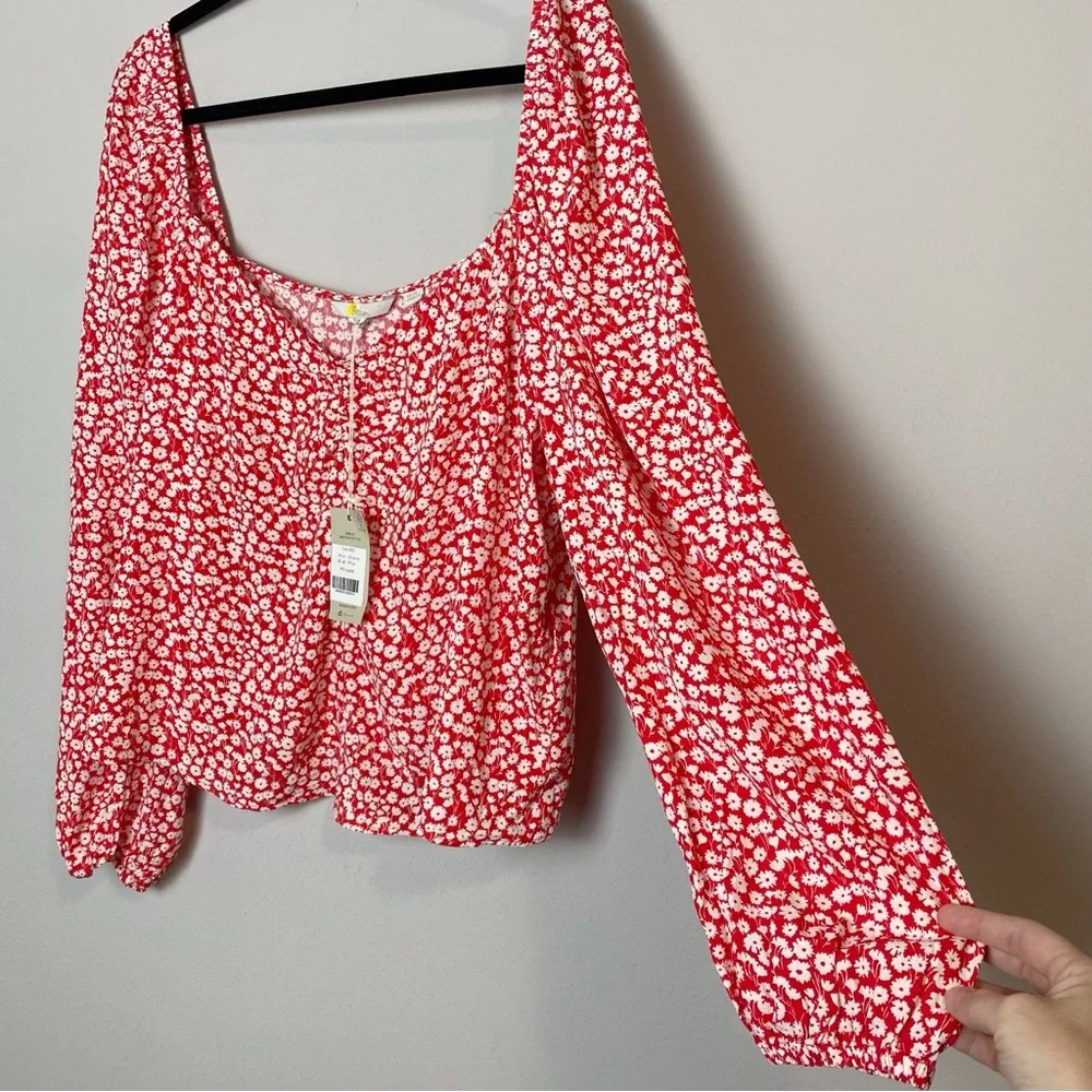 Boden Floral Crinkle Gauze Sweetheart Printed Top - Picture 6 of 9